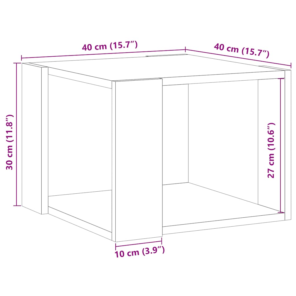 Table basse vieux bois 40x40x30 cm bois d'ingénierie Tables basses vidaXL