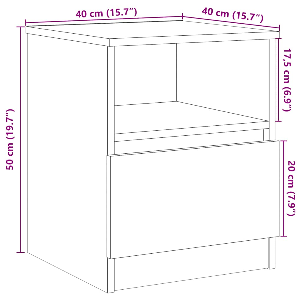 Table de chevet vieux bois 40x40x50 cm bois d’ingénierie Tables de chevet vidaXL   