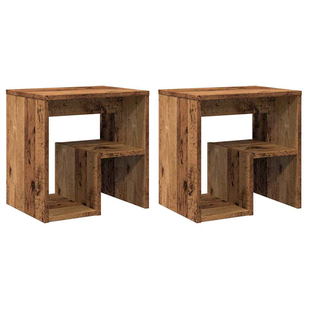 Tables de chevet 2 pcs vieux bois 40x30x40 cm bois d'ingénierie Tables de chevet vidaXL   