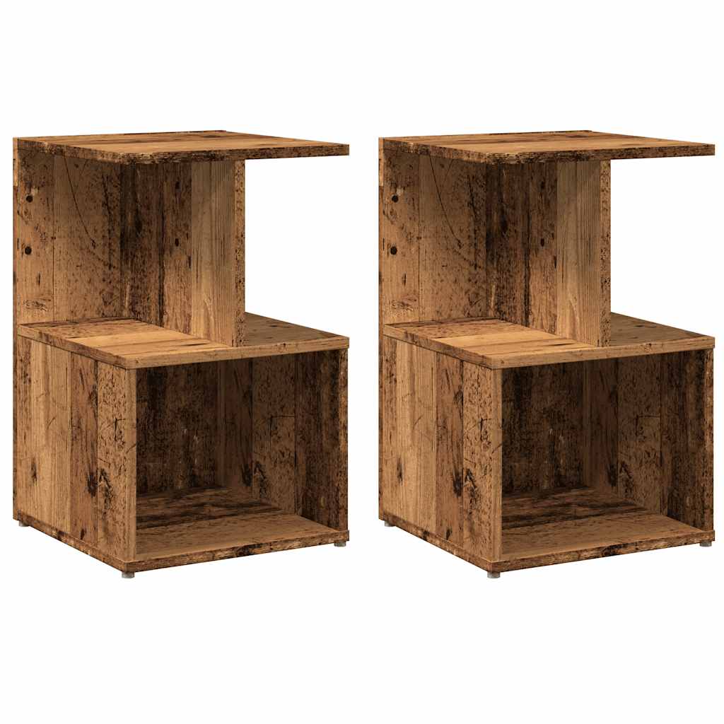 Tables de chevet 2 pcs vieux bois 35x35x55 cm bois d'ingénierie Tables de chevet vidaXL