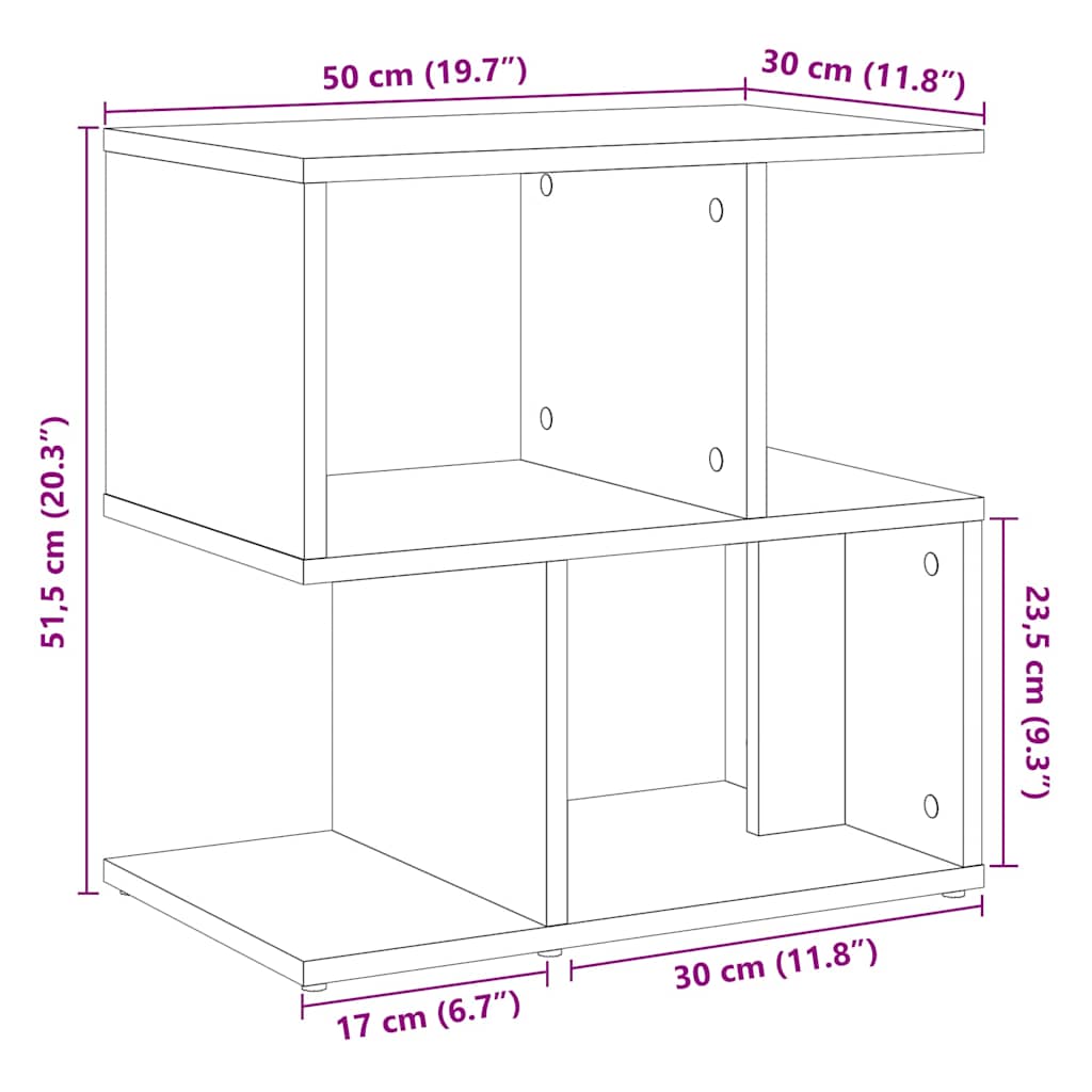 Table de chevet vieux bois 50x30x51,5 cm bois d'ingénierie Tables de chevet vidaXL