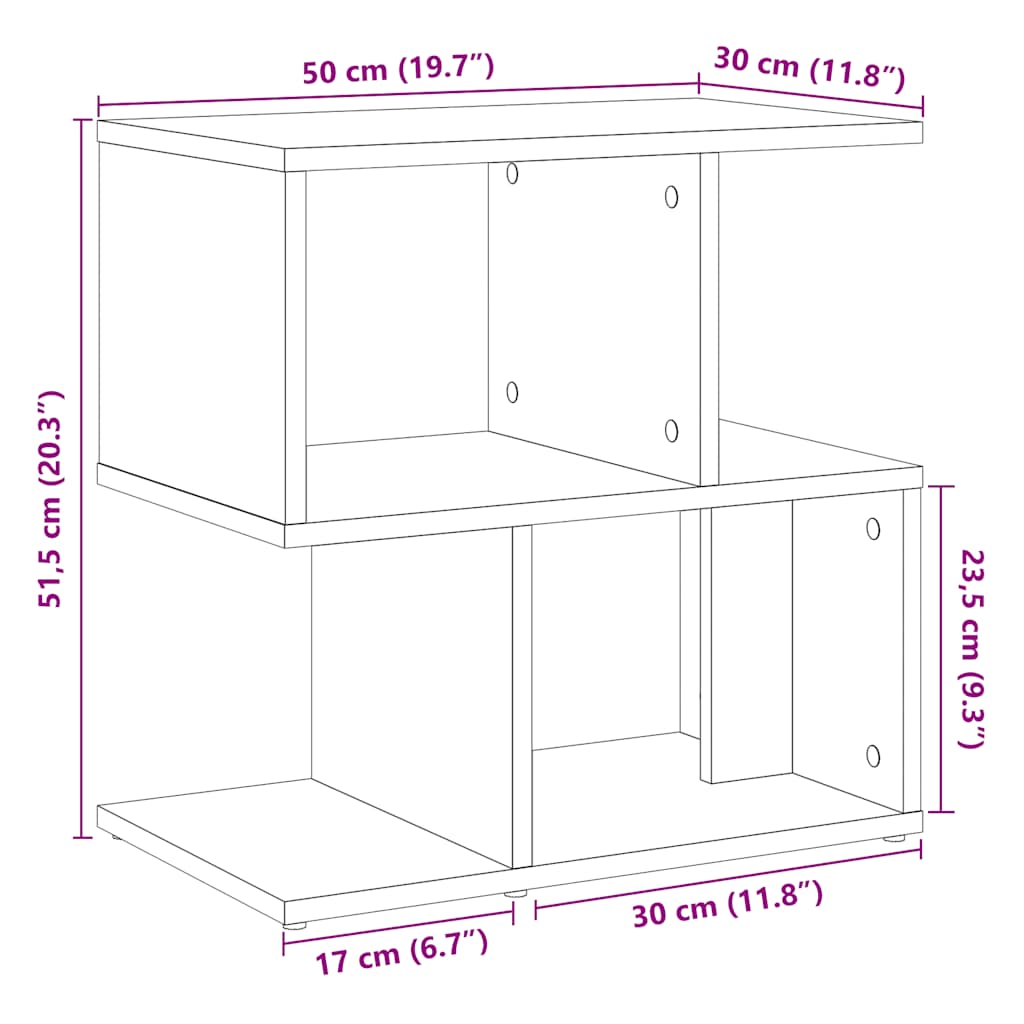 Tables de chevet 2pcs vieux bois 50x30x51,5cm bois d'ingénierie Tables de chevet vidaXL