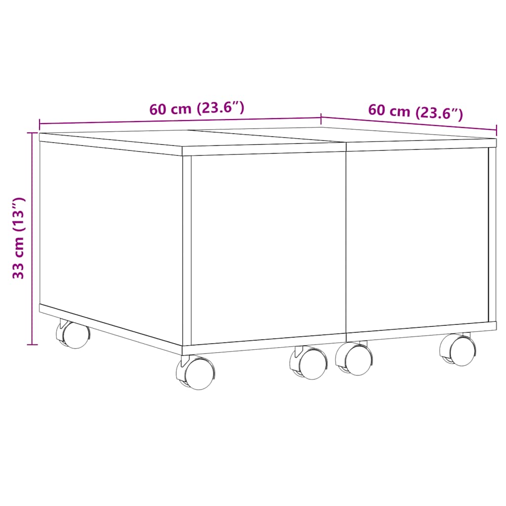 Table basse vieux bois 60x60x38 cm bois d'ingénierie Tables basses vidaXL   