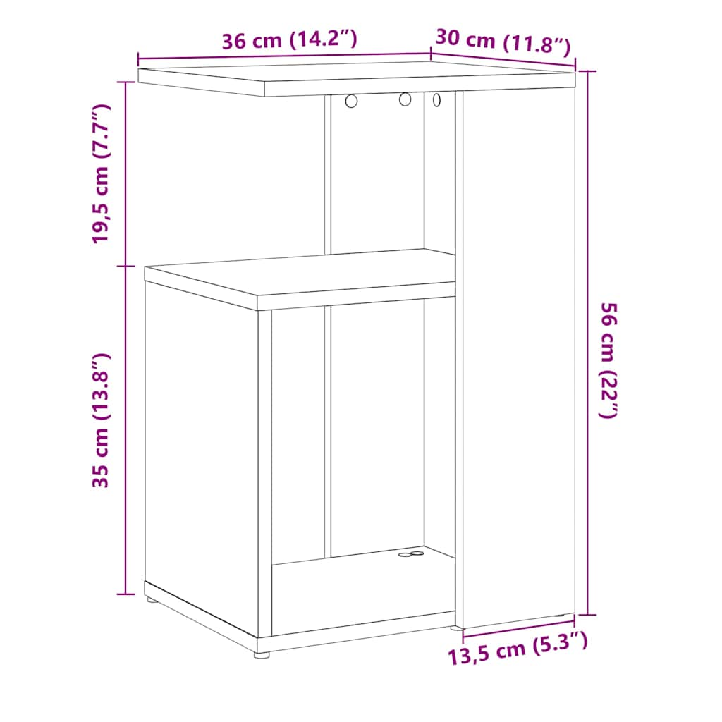 Table d'appoint vieux bois 36x30x56 cm bois d'ingénierie Tables d'appoint vidaXL   