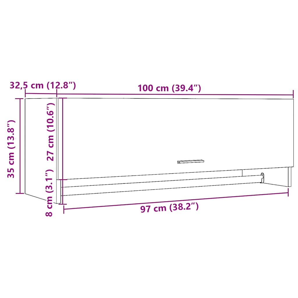 Garde-robe vieux bois 100x32,5x35 cm bois d'ingénierie Armoires vidaXL