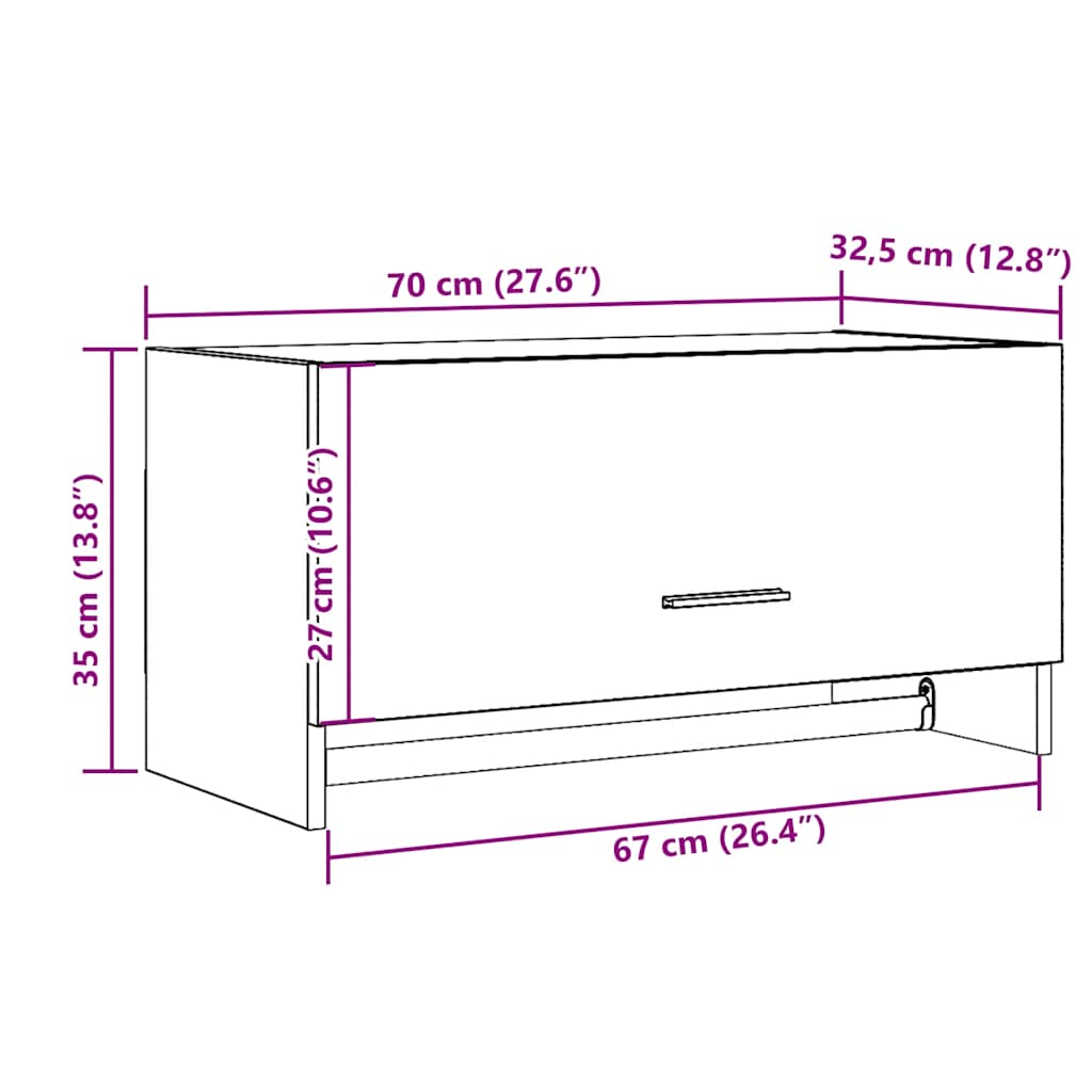 Armoire en chêne artisanal 70x32,5x35 cm bois d'ingénierie Armoires vidaXL