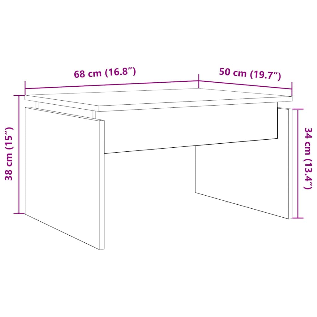 Table basse vieux bois 68x50x38 cm bois d'ingénierie Tables basses vidaXL   