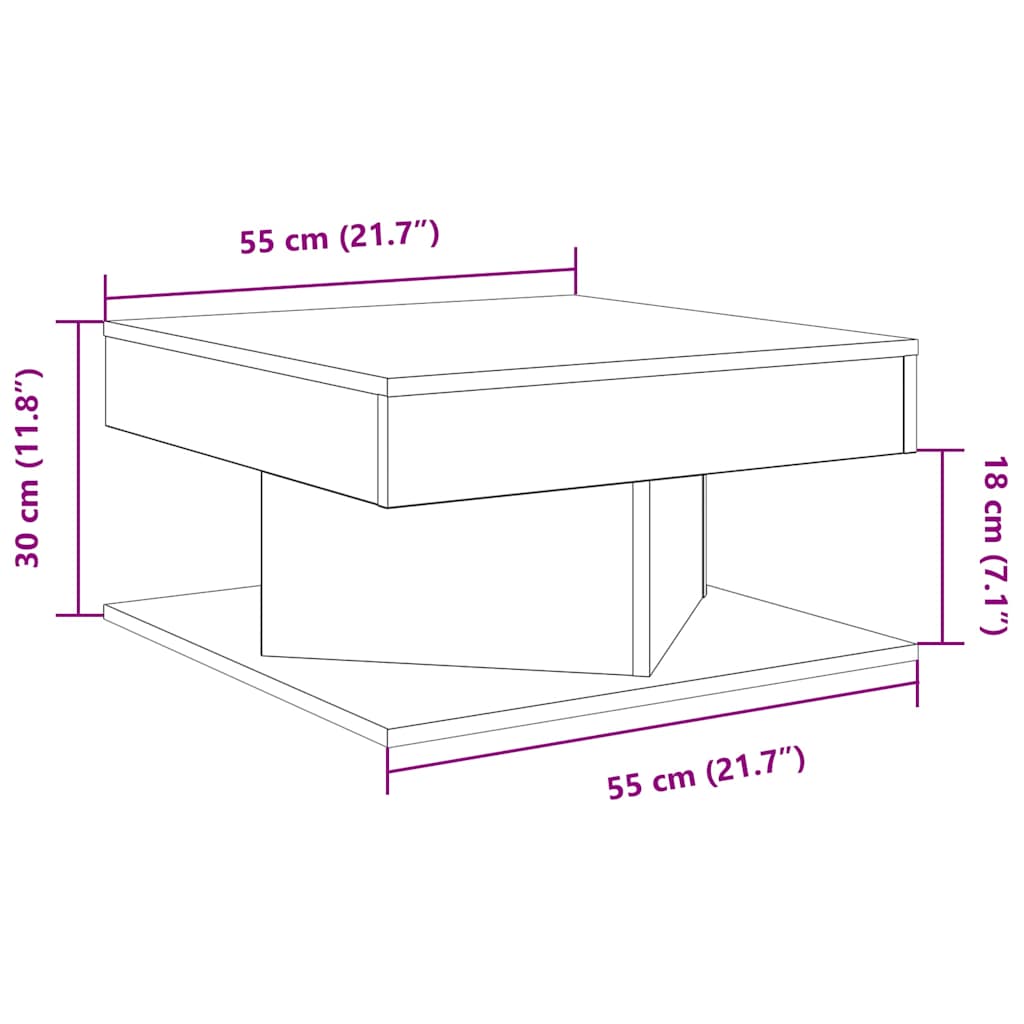 Table basse vieux bois 55x55x30 cm bois d'ingénierie Tables basses vidaXL   