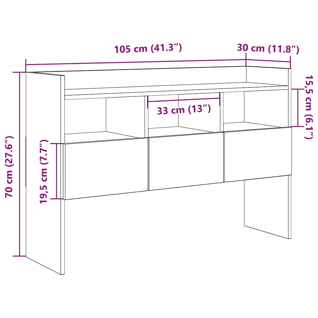 Buffet chêne artisanal 105x30x70 cm bois d'ingénierie Buffets & bahuts vidaXL