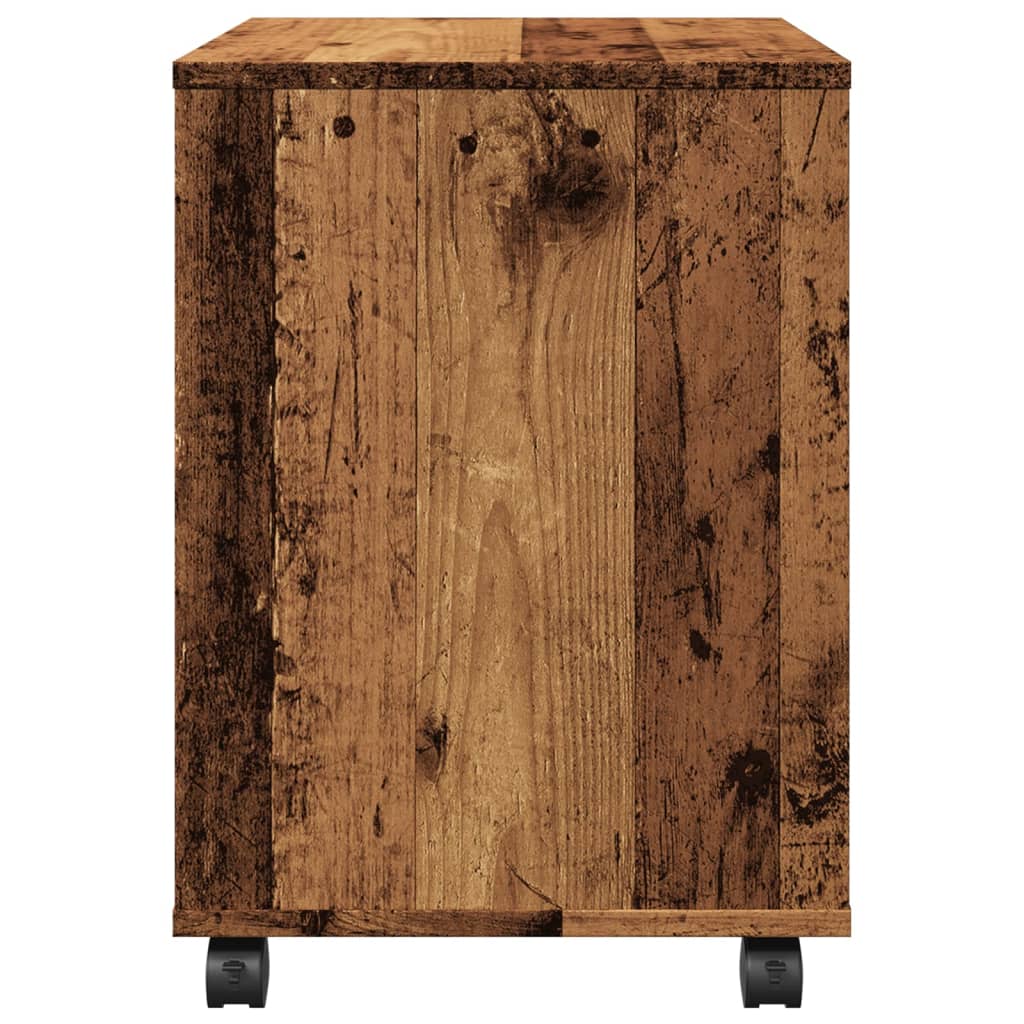 Armoire à roulettes vieux bois 45x38x54 cm bois d'ingénierie Casiers & armoires de rangement vidaXL