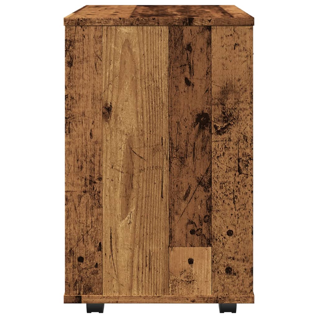 Armoire à roulettes vieux bois 46x36x59 cm bois d'ingénierie Casiers & armoires de rangement vidaXL   