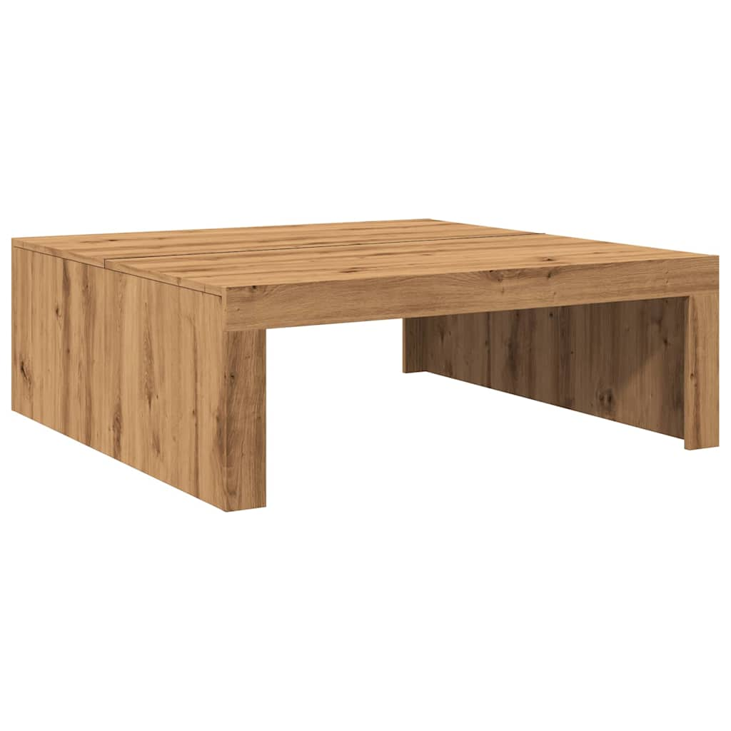 Table basse chêne artisanal 100x100x35 cm bois d'ingénierie Tables basses vidaXL