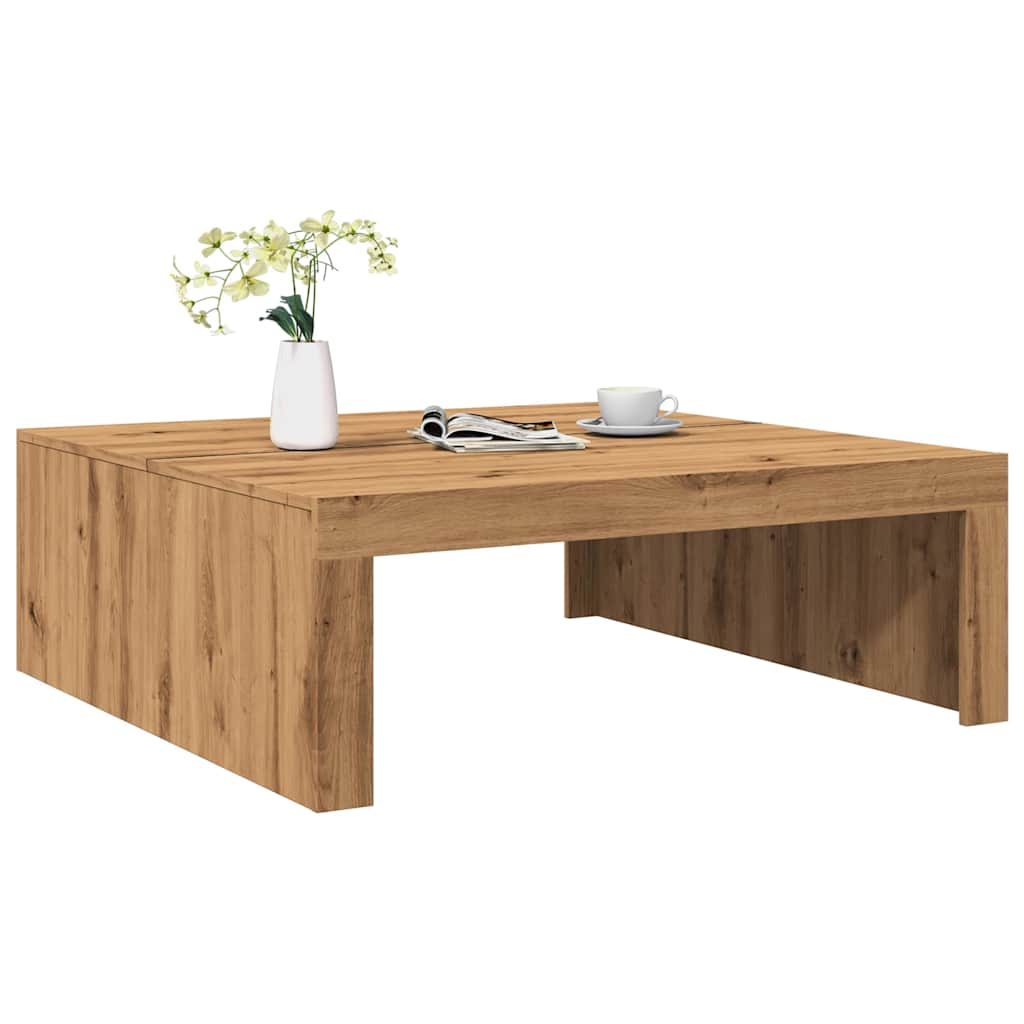 Table basse chêne artisanal 100x100x35 cm bois d'ingénierie Tables basses vidaXL