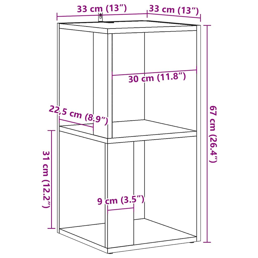 Armoire d'angle vieux bois 33x33x67 cm bois ingénierie Casiers & armoires de rangement vidaXL