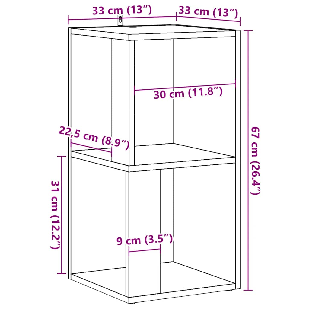 Armoire d'angle chêne artisanal 33x33x67 cm bois d'ingénierie Casiers & armoires de rangement vidaXL