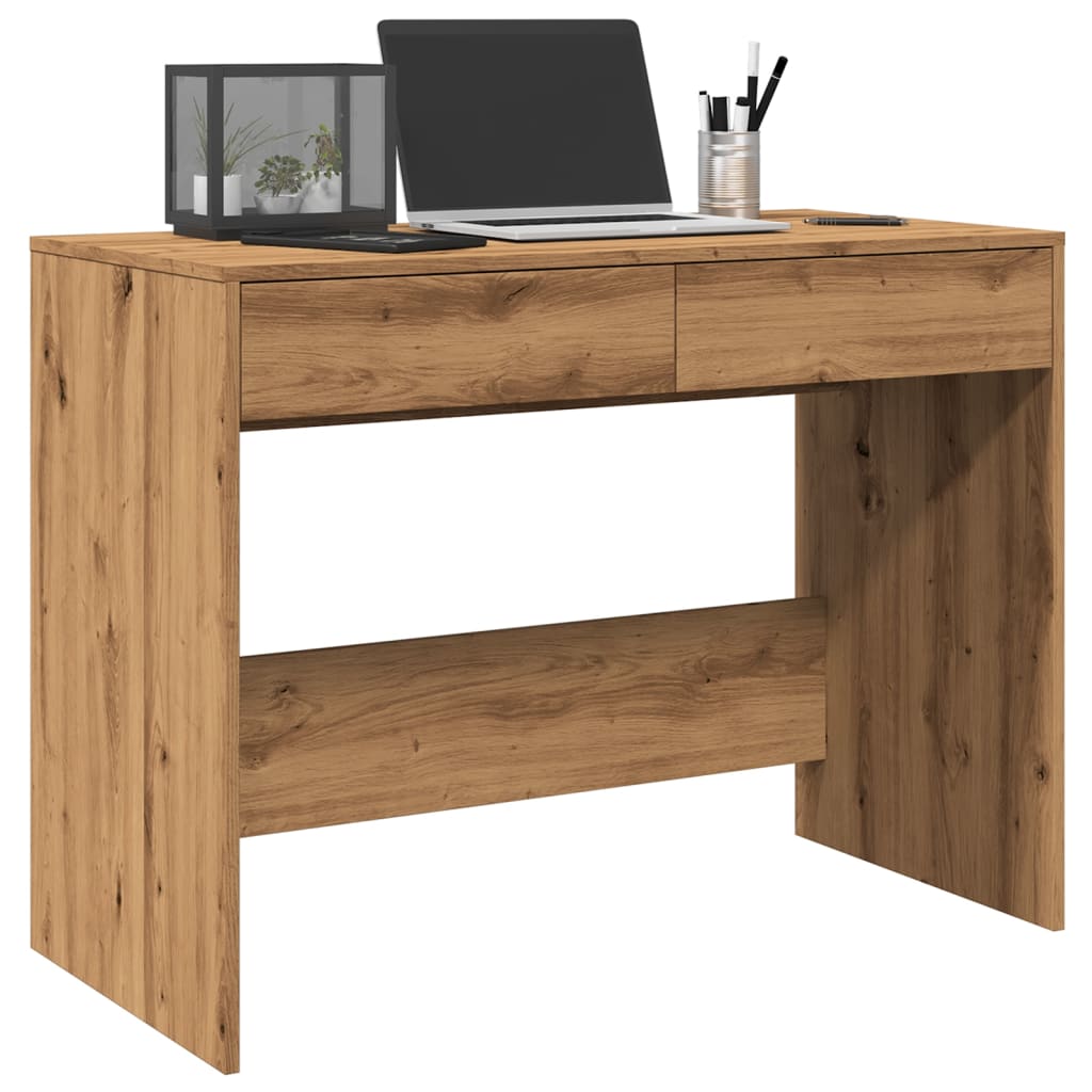 Bureau chêne artisanal 101x50x76,5 cm bois d'ingénierie Bureaux vidaXL