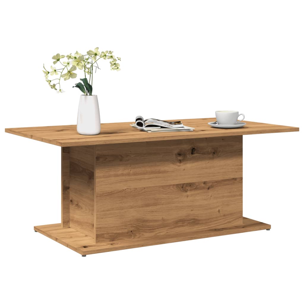 Table basse chêne artisanal 102x55,5x40 cm bois d'ingénierie Tables basses vidaXL