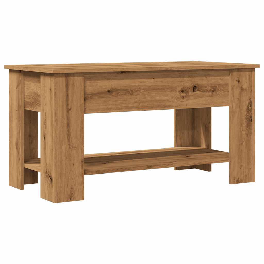 Table basse chêne artisanal 101x49x52 cm bois d'ingénierie Tables basses vidaXL   