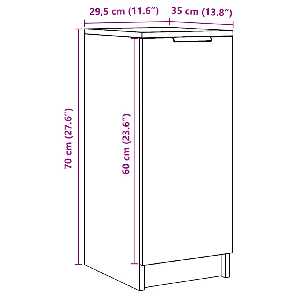 Armoire à chaussures vieux bois 30x35x70 cm bois d'ingénierie Armoires & meubles de rangement vidaXL   