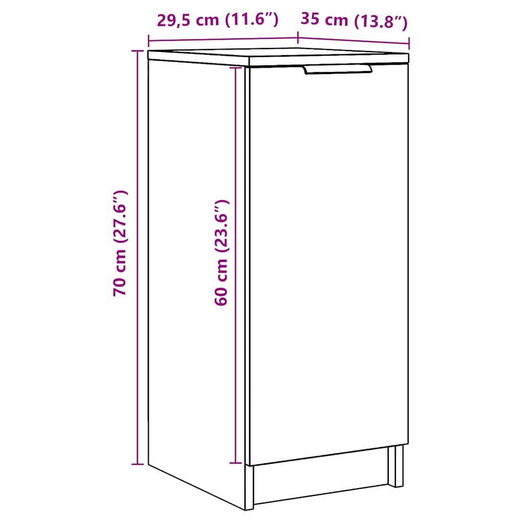 Armoire à chaussures chêne artisanal bois d'ingénierie Armoires & meubles de rangement vidaXL   