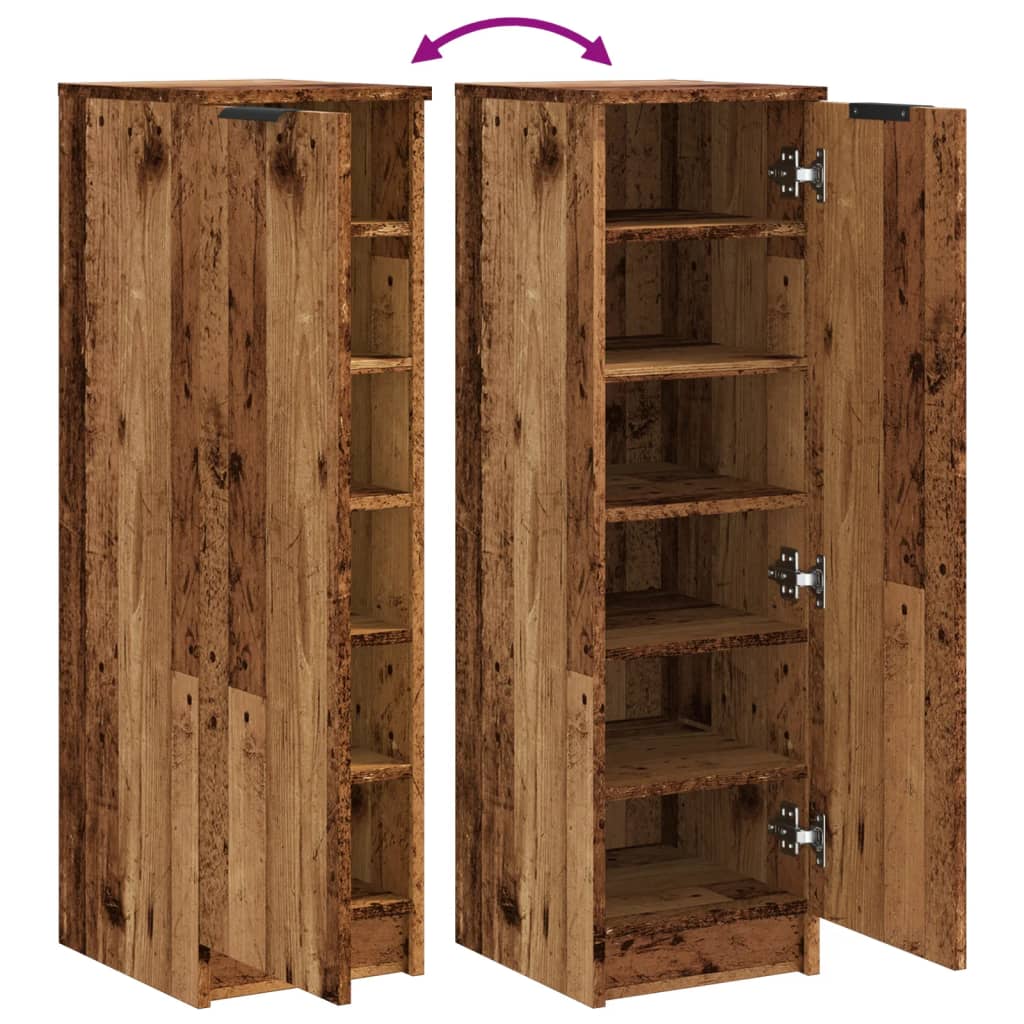 Armoire à chaussures vieux bois 29,5x35x100,5cm bois ingénierie Armoires & meubles de rangement vidaXL   