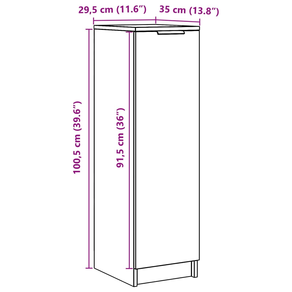 Armoire à chaussures chêne artisanal bois d'ingénierie Armoires & meubles de rangement vidaXL   