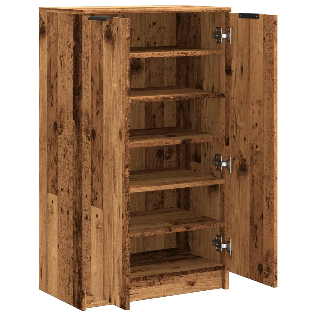 Armoire à chaussures vieux bois 59x35x100,5cm bois d'ingénierie Armoires & meubles de rangement vidaXL