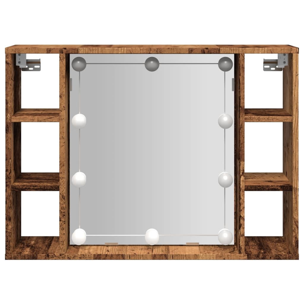 Armoire à miroir et LED vieux bois 76x15x55cm bois d'ingénierie Armoires & meubles de rangement vidaXL   