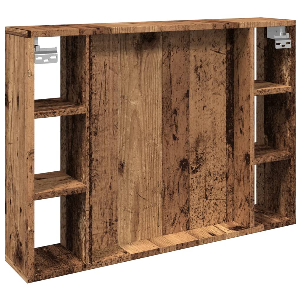 Armoire à miroir et LED vieux bois 76x15x55cm bois d'ingénierie Armoires & meubles de rangement vidaXL   