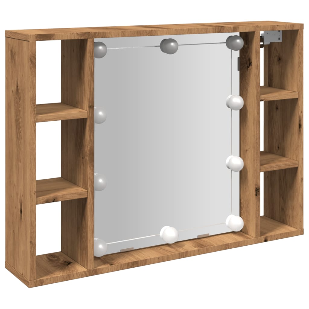 Armoire à miroir avec LED chêne artisanal 76x15x55 cm Armoires & meubles de rangement vidaXL   