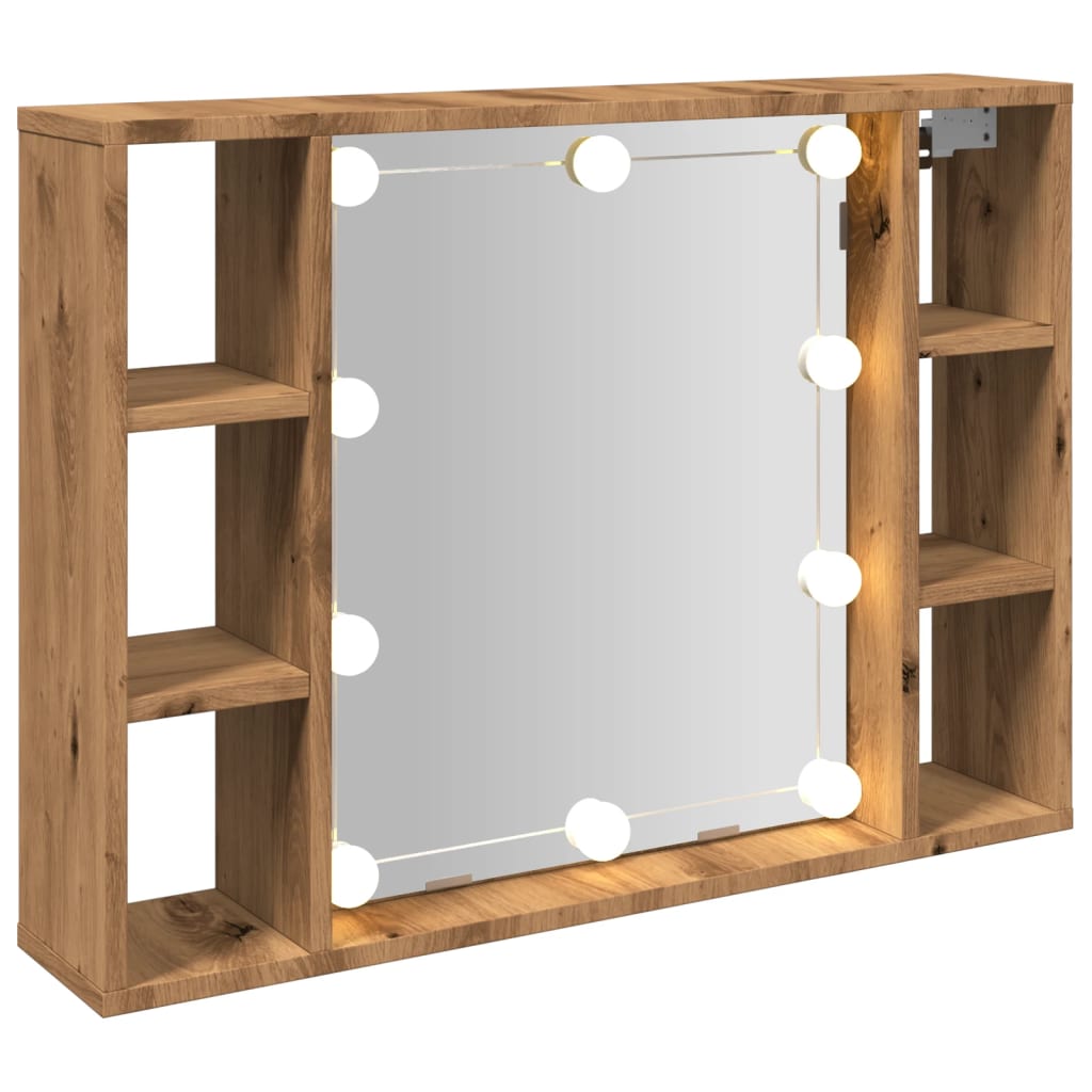 Armoire à miroir avec LED chêne artisanal 76x15x55 cm Armoires & meubles de rangement vidaXL   