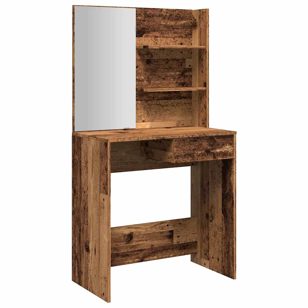 Coiffeuse avec miroir vieux bois 74,5x40x141 cm Tables vidaXL