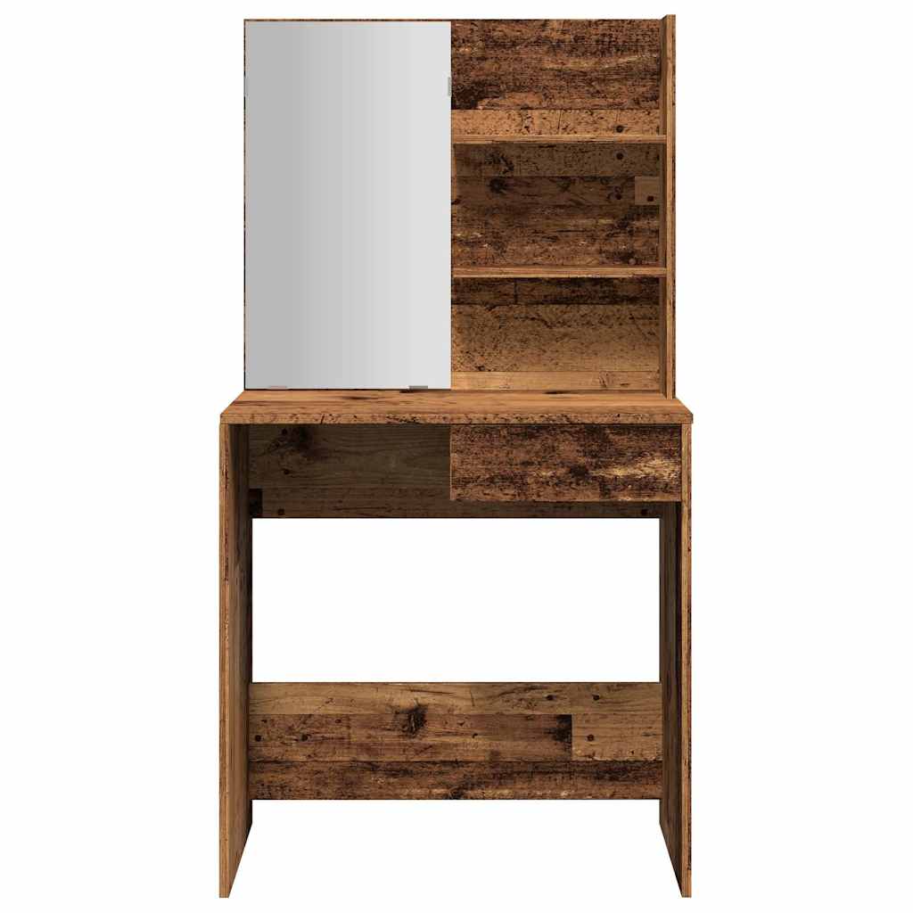 Coiffeuse avec miroir vieux bois 74,5x40x141 cm Tables vidaXL