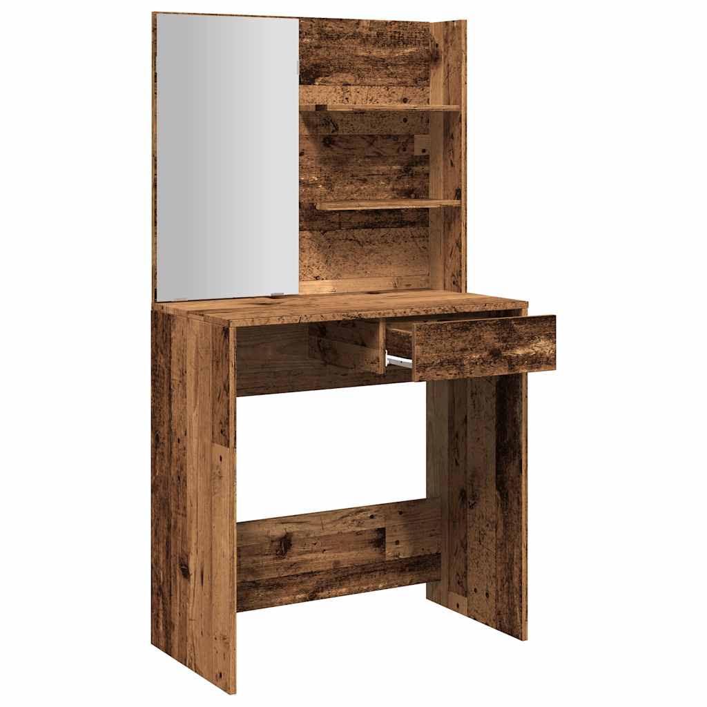 Coiffeuse avec miroir vieux bois 74,5x40x141 cm Tables vidaXL