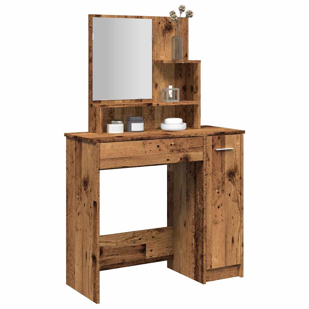 Coiffeuse avec miroir vieux bois 86,5x35x136 cm Coiffeuses vidaXL