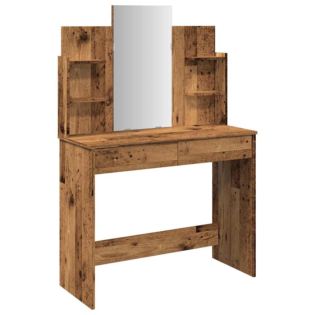 Coiffeuse avec miroir vieux bois 96x39x142 cm Coiffeuses vidaXL