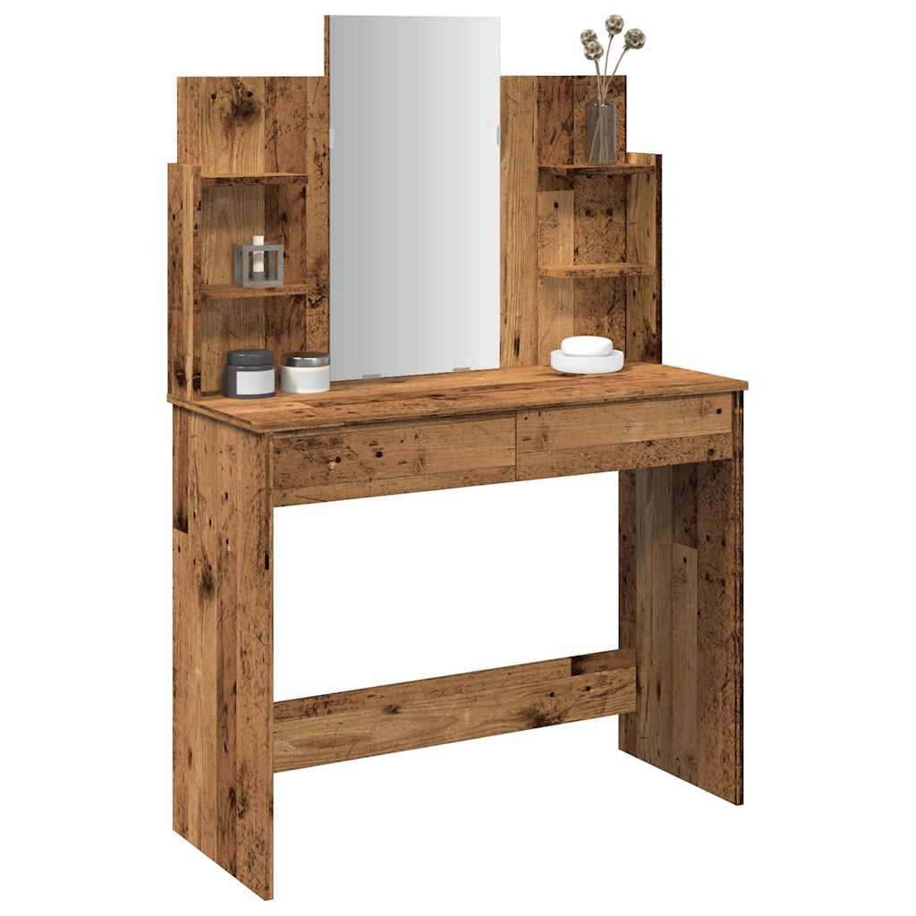 Coiffeuse avec miroir vieux bois 96x39x142 cm Coiffeuses vidaXL