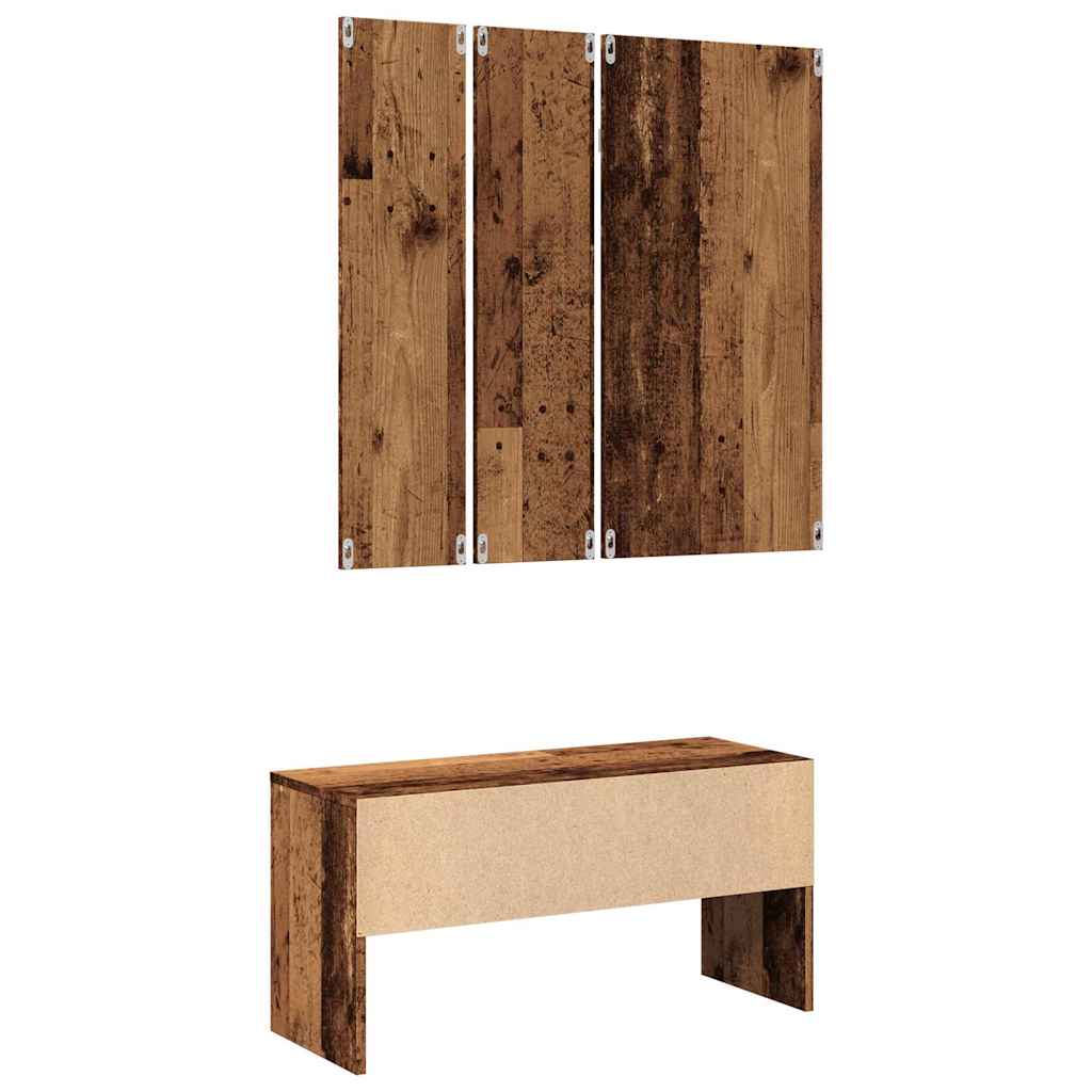 Ensemble de meubles de couloir vieux bois bois d'ingénierie Bancs coffres vidaXL