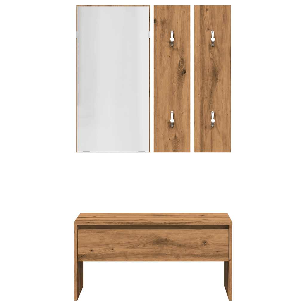 Ensemble de meubles de couloir chêne artisanal bois ingénierie Bancs coffres vidaXL