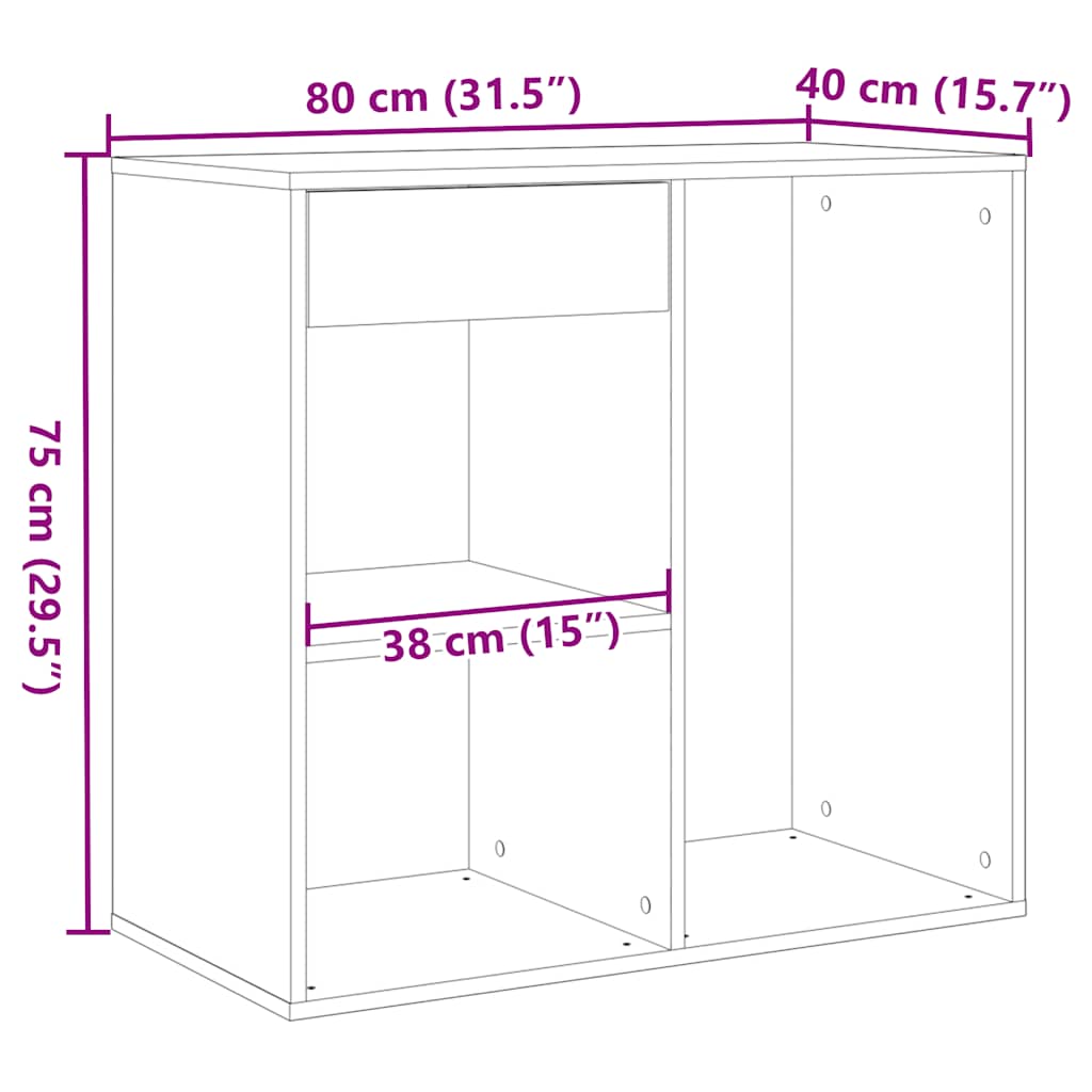 Armoire à cosmétiques vieux bois 80x40x75 cm bois d'ingénierie Armoires & meubles de rangement vidaXL