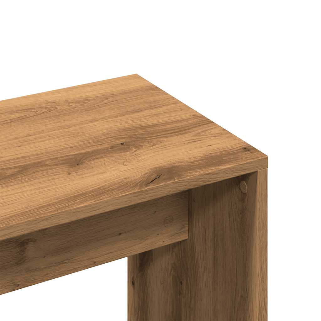 Tabouret de toilette chêne artisanal 70x35x45cm bois ingénierie Bancs de coiffeuse vidaXL   