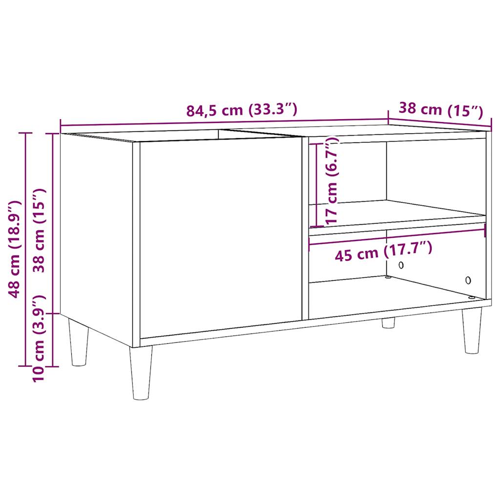 Armoire à disques chêne artisanal 84,5x38x48 cm bois ingénierie Fixations & meubles de rangement multimédia vidaXL   