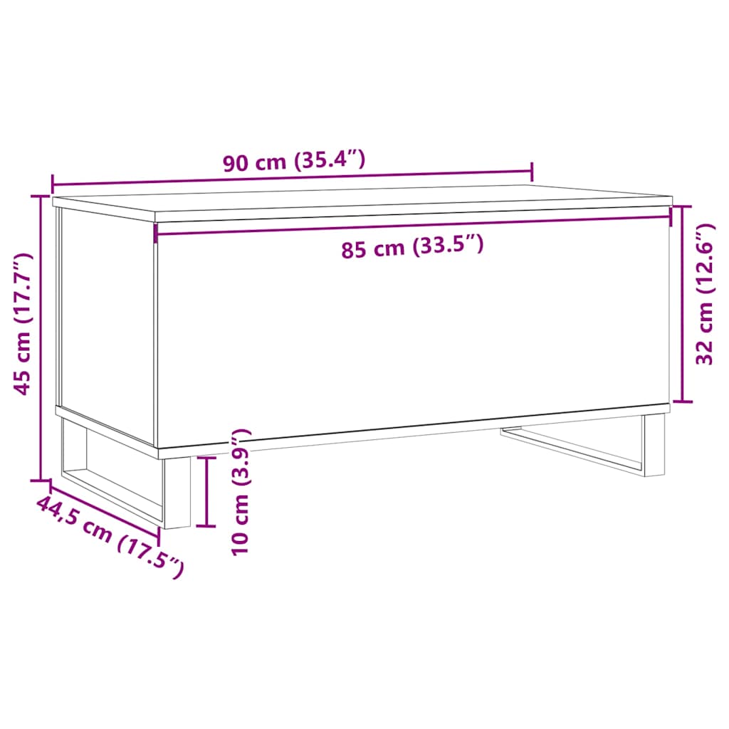 Table basse vieux bois 90x44,5x45 cm bois d'ingénierie Tables basses vidaXL   