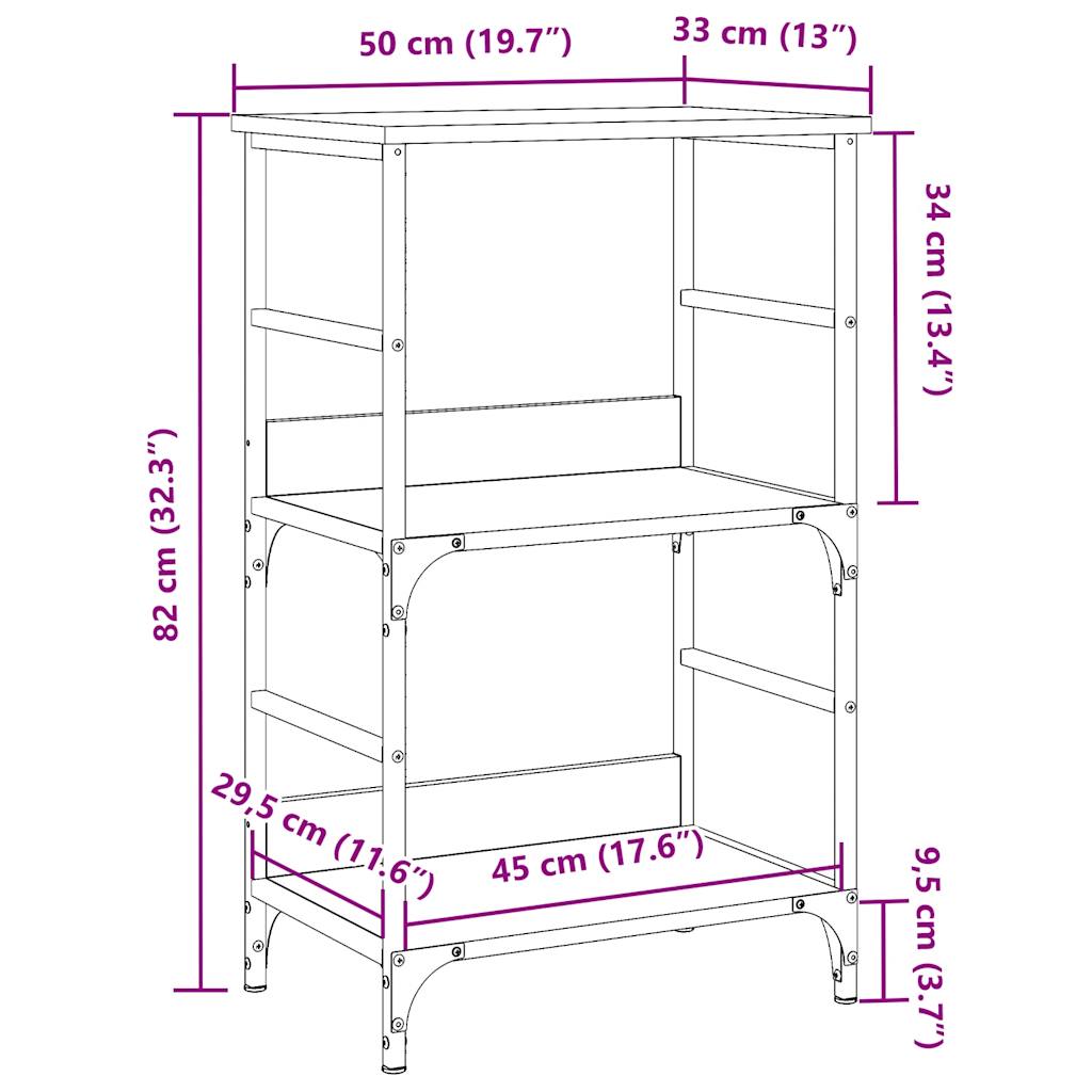 Bibliothèque chêne artisanal 50x33x82 cm bois d'ingénierie Bibliothèques vidaXL