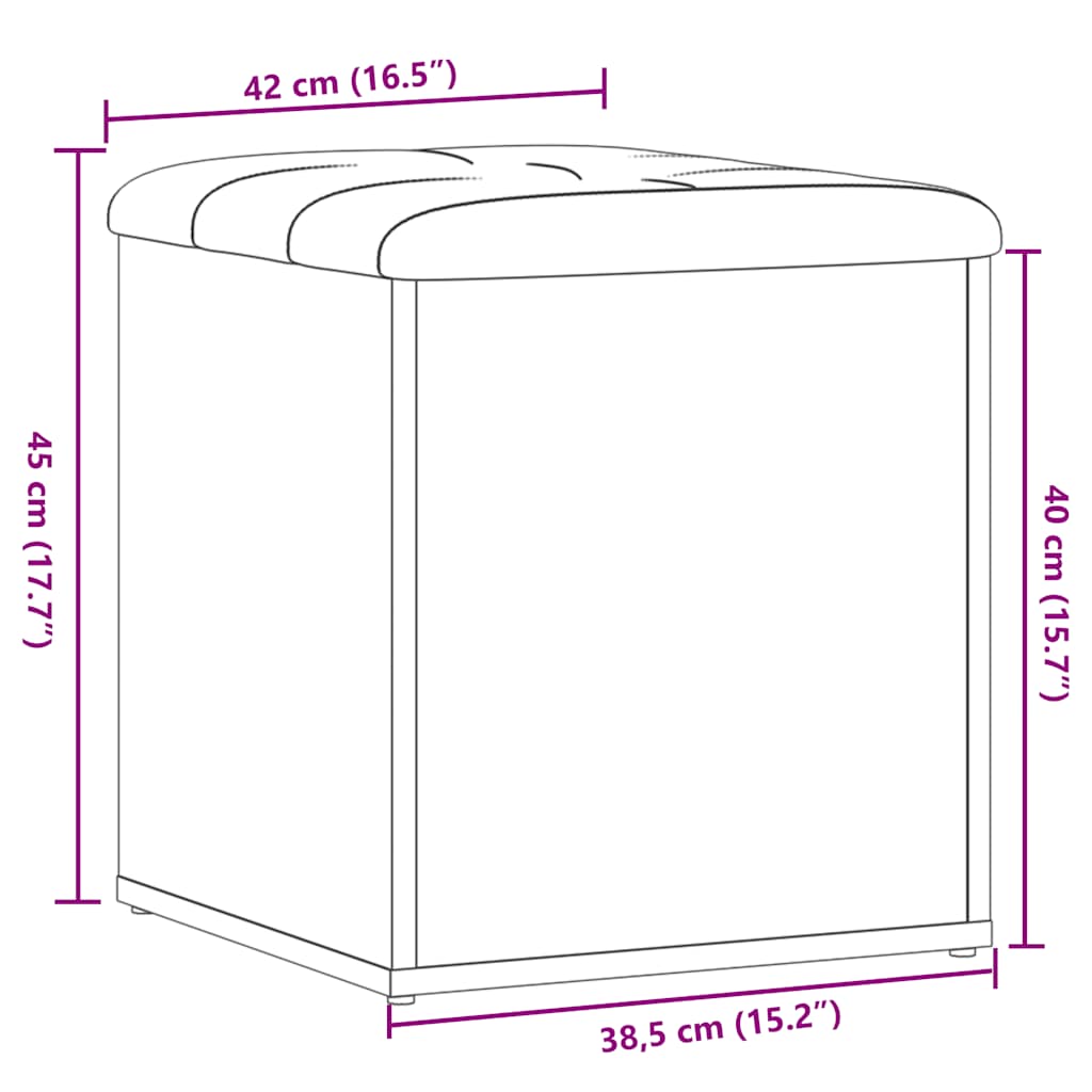 Banc de rangement chêne artisanal 42x42x45 cm bois d'ingénierie Bancs coffres vidaXL