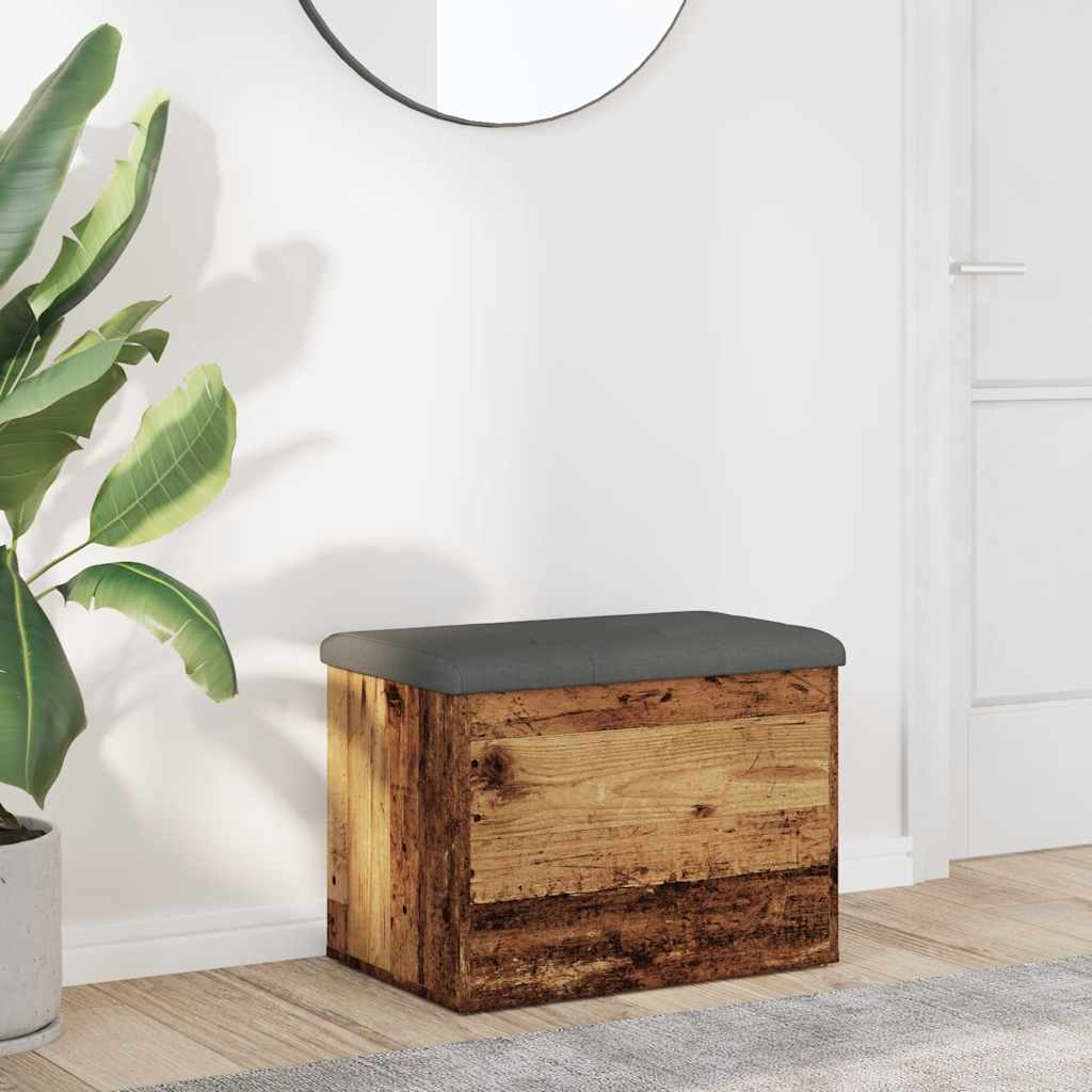 Banc de rangement vieux bois 62x42x45 cm bois d'ingénierie Bancs coffres vidaXL