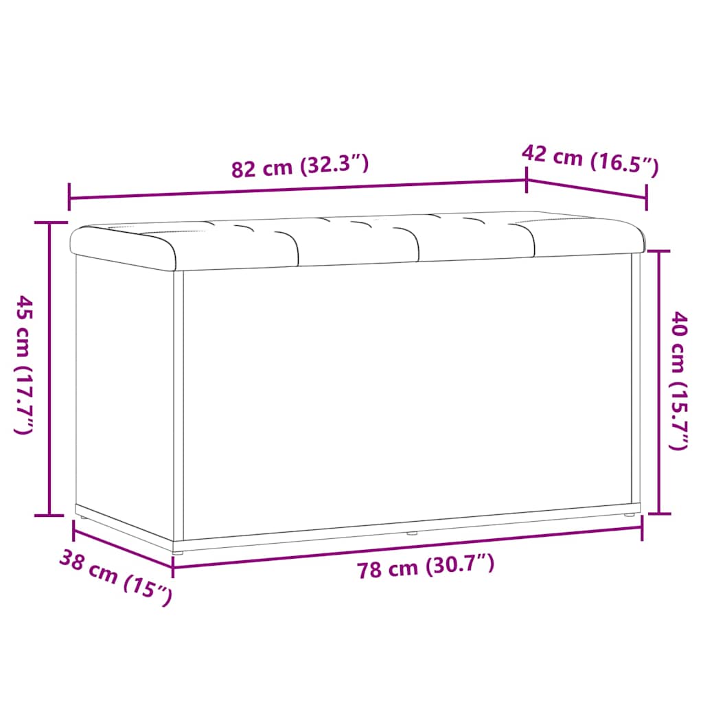 Banc de rangement vieux bois 82x42x45 cm bois d'ingénierie Bancs coffres vidaXL