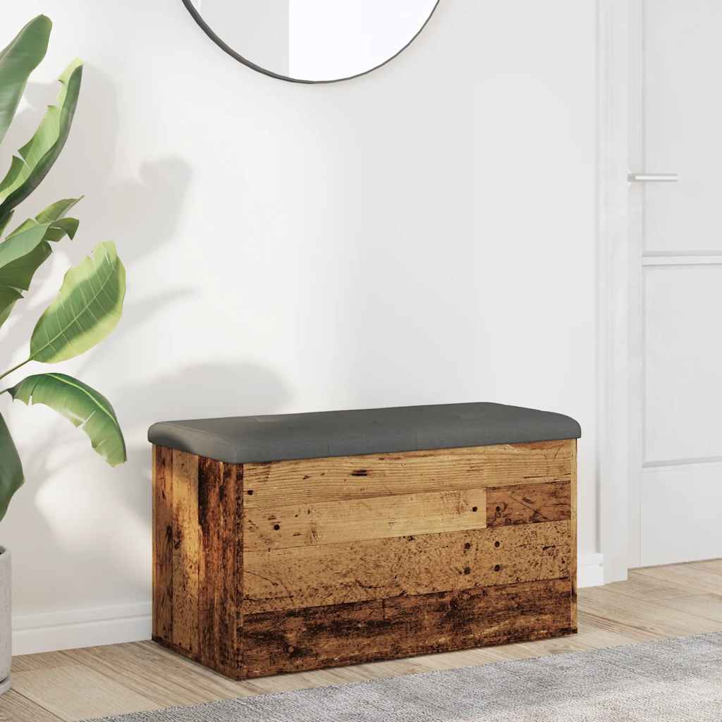 Banc de rangement vieux bois 82x42x45 cm bois d'ingénierie Bancs coffres vidaXL