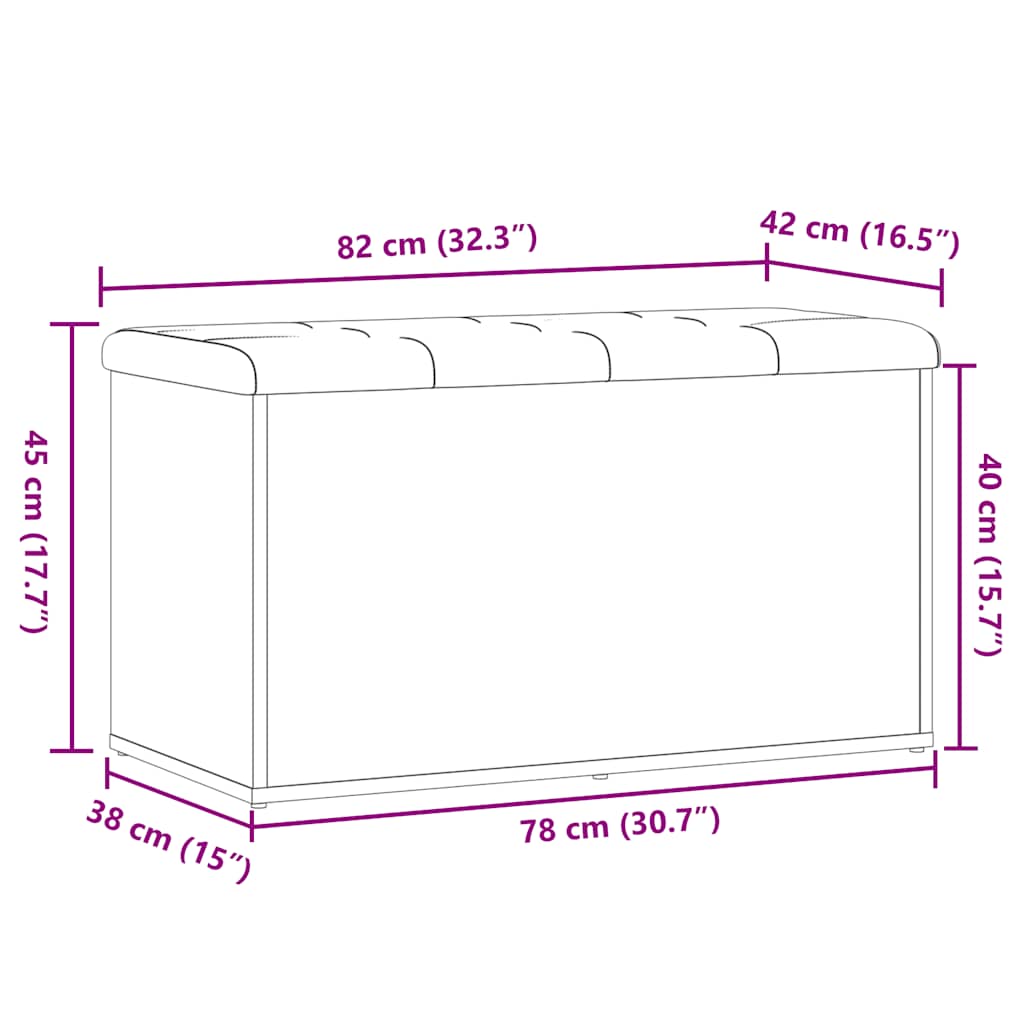 Banc de rangement chêne artisanal 82x42x45 cm bois d'ingénierie Bancs coffres vidaXL