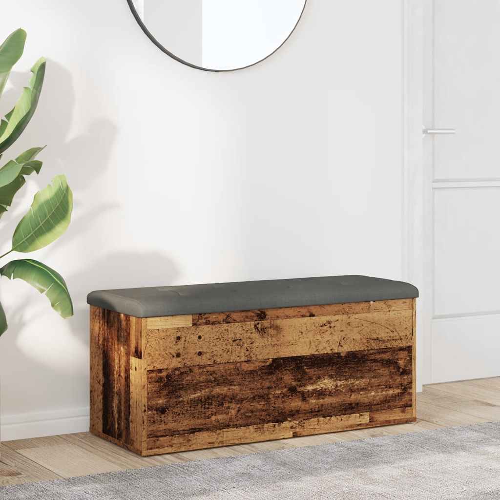 Banc de rangement vieux bois 102x42x45 cm bois d'ingénierie Bancs coffres vidaXL